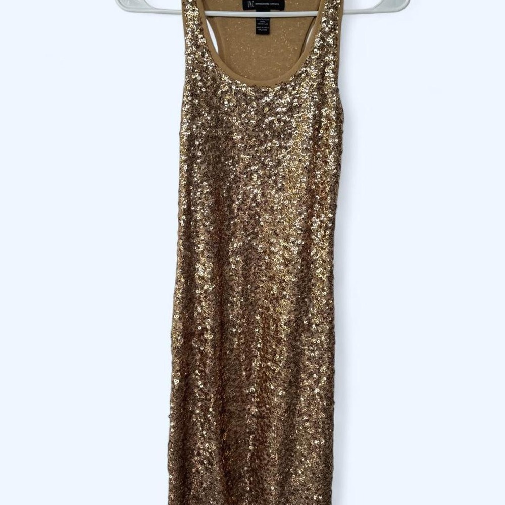 INC International Concepts gold sequin mini dres